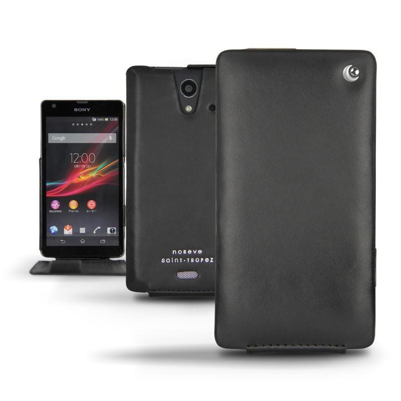 レザーケース Sony Xperia UL  - Noir ( Nappa - Black ) 