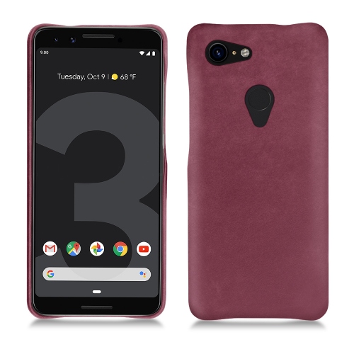 Lederschutzhülle Google Pixel 3Prune vintage ( Pantone #612434 ) 