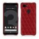 Coque cuir Google Pixel 3 - Rouge - Couture ( Nappa - Pantone 199C ) 