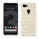 Coque cuir Google Pixel 3 - Blanc escumo - Couture