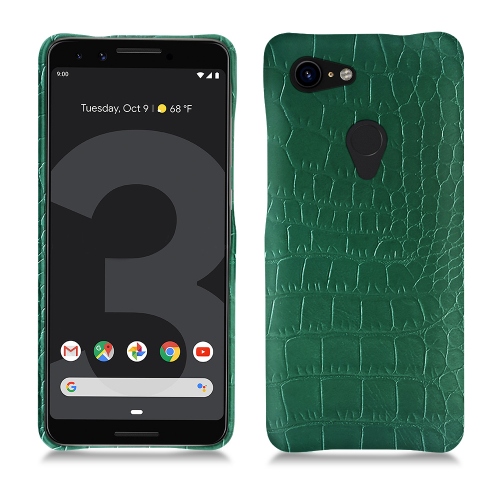 Google Pixel 3 leather caseCrocodile pino ( Pantone #173F35 ) 