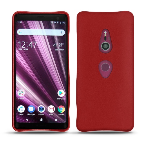 Coque Haute-Couture en cuir pour Sony Xperia XZ3Rouge ( Nappa - Pantone #d50032 ) 