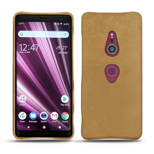 Capa em pele Sony Xperia XZ3Sable vintage ( Pantone #9b7340 ) 