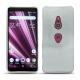 Coque cuir Sony Xperia XZ3 - Platinium ( Pantone 877C ) 