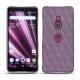 Coque cuir Sony Xperia XZ3 - Lilas - Couture ( Nappa - Pantone 2645U ) 