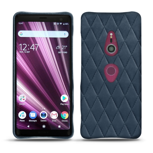 Coque Haute-Couture en cuir pour Sony Xperia XZ3Jean vintage - Couture ( Pantone #2f414f  ) 