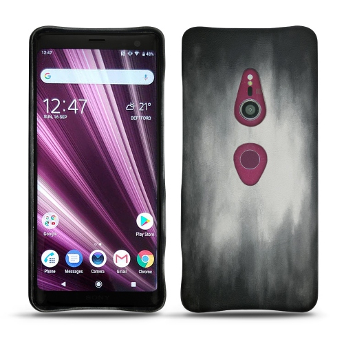 Coque Haute-Couture en cuir pour Sony Xperia XZ3Gris Patine
