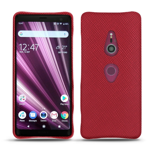 Lederschutzhülle Sony Xperia XZ3Rouge passion ( Pantone #a6192e ) 