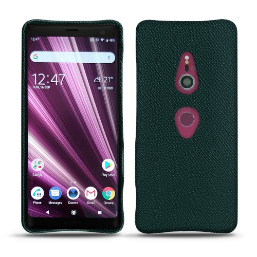 Funda de piel Sony Xperia XZ3Vert séduisant ( Pantone #1d3c34 ) 