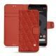 Housse cuir Google Pixel 3 - Papaye - Couture ( Pantone 180C ) 