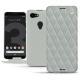 Google Pixel 3 leather case - Gris - Couture ( Nappa - Pantone W428C ) 