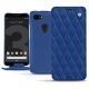 Capa em pele Google Pixel 3 - Bleu océan - Couture ( Nappa - Pantone 293C ) 