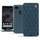 Housse cuir Google Pixel 3 - Indigo - Couture ( Pantone 303U ) 