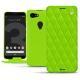 Funda de piel Google Pixel 3 - Vert fluo - Couture
