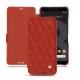 Housse cuir Google Pixel 3 XL - Papaye - Couture ( Pantone 180C ) 