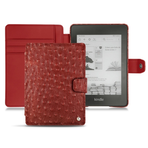 Capa em pele Amazon Kindle Paperwhite (2018)Autruche ciliegia ( Pantone #a4343a ) 