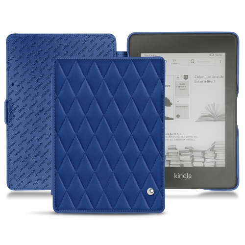 Housse cuir Amazon Kindle Paperwhite (2018) : Housse et coque en cuir pour Liseuses et tablettes sur NoreveBleu océan - Couture ( Nappa - Pantone #15458a) 