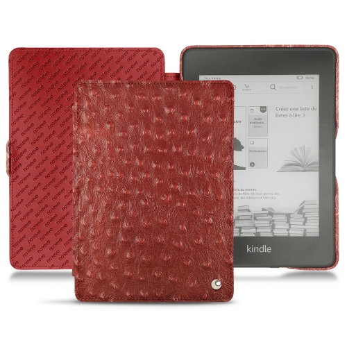 Funda de piel Amazon Kindle Paperwhite (2018)Autruche ciliegia ( Pantone #a4343a ) 
