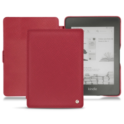 Housse cuir Amazon Kindle Paperwhite (2018) : Housse et coque en cuir pour Liseuses et tablettes sur NoreveRouge passion ( Pantone #a6192e ) 
