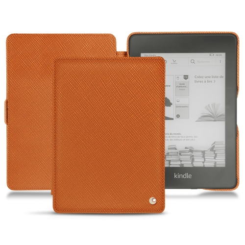 Housse cuir Amazon Kindle Paperwhite (2018) : Housse et coque en cuir pour Liseuses et tablettes sur NoreveOrange vibrant ( Pantone #e36b39 ) 