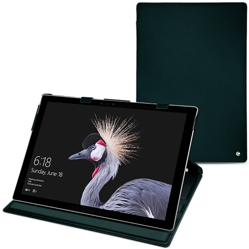 Lederschutzhülle Microsoft Surface Pro 6Vert séduisant ( Pantone #1d3c34 ) 