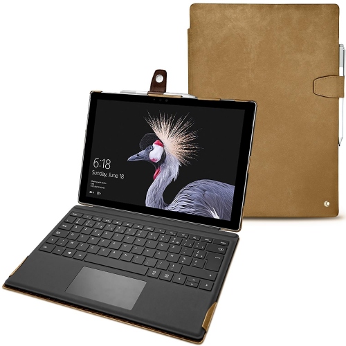 Microsoft Surface Pro 6 leather caseSable vintage ( Pantone #9b7340 ) 