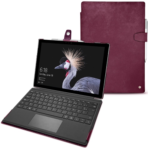 Housse cuir Microsoft Surface Pro 6Prune vintage ( Pantone #612434 ) 