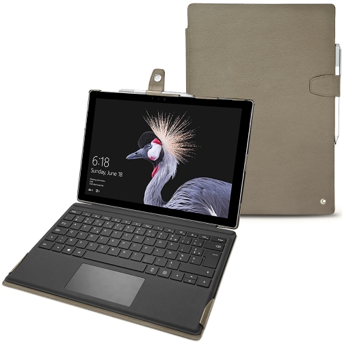 Capa em pele Microsoft Surface Pro 6Darboun sabla ( Pantone #BCB1A1 )