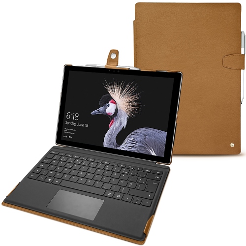 Custodia in pelle Microsoft Surface Pro 6Castan esparciate ( Pantone #824F2A )