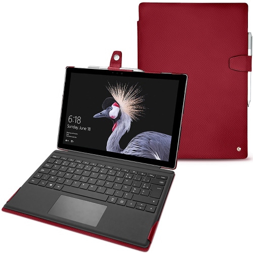 レザーケース Microsoft Surface Pro 6Rouge passion ( Pantone #a6192e ) 