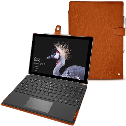 Housse cuir Microsoft Surface Pro 6Orange vibrant ( Pantone #e36b39 ) 