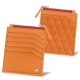 Portefoglio per carte d'identità - Anti-RFID / NFC - Orange - Couture ( Nappa - Pantone 1495U ) 