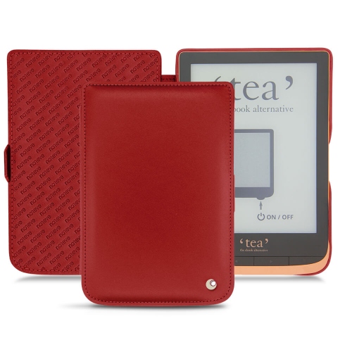 Housse cuir PocketBook Touch HD 3 - Tea Touch HD Plus : Housse et coque en cuir pour Liseuses et tablettes sur NoreveRouge ( Nappa - Pantone #d50032 ) 