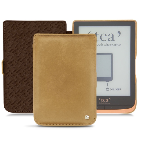 Funda de piel PocketBook Touch HD 3 - Tea Touch HD Plus : Funda de piel para e-readers y tablets en NoreveSable vintage ( Pantone #9b7340 ) 