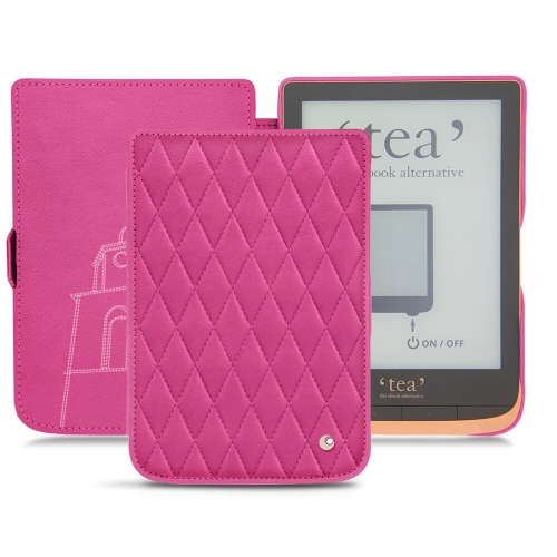 PocketBook Touch HD 3 가죽 케이스 - Tea Touch HD Plus: Noreve의 eReader 및 태블릿용 가죽 케이스 및 커버Rose BB - Couture ( Pantone #DB599F )