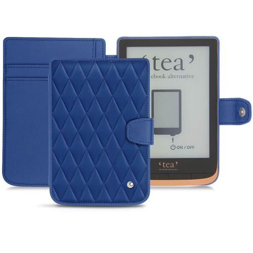 レザーケース PocketBook Touch HD 3 - Tea Touch HD PlusBleu océan - Couture ( Nappa - Pantone #15458a) 