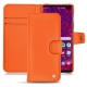 Samsung Galaxy S10+ leather case - Orange fluo