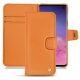 Housse cuir Samsung Galaxy S10 - Orange ( Nappa - Pantone 1495U ) 