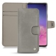 Samsung Galaxy S10 leather case - Acier vintage ( Pantone 403C ) 