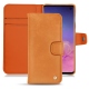 Housse cuir Samsung Galaxy S10 - Mandarine vintage ( Pantone 165C ) 