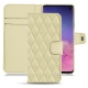 Housse cuir Samsung Galaxy S10 - Beige - Couture ( Nappa - Pantone 7502C ) 