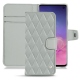 Lederschutzhülle Samsung Galaxy S10 - Gris - Couture ( Nappa - Pantone W428C ) 