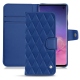 Lederschutzhülle Samsung Galaxy S10 - Bleu océan - Couture ( Nappa - Pantone 293C ) 