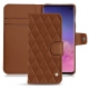 Capa em pele Samsung Galaxy S10 - Marron - Couture ( Nappa - Pantone 1615C ) 