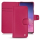 Custodia in pelle Samsung Galaxy S10 - Rose fluo