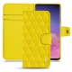 レザーケース Samsung Galaxy S10 - Jaune fluo - Couture