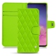 Housse cuir Samsung Galaxy S10 - Vert fluo - Couture