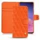 Custodia in pelle Samsung Galaxy S10 - Orange fluo - Couture