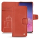 Housse cuir Samsung Galaxy S10 - Arange clouquié