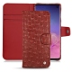 Lederschutzhülle Samsung Galaxy S10 - Autruche ciliegia